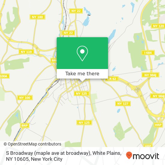 Mapa de S Broadway (maple ave at broadway), White Plains, NY 10605