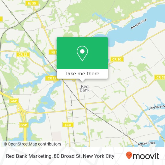 Mapa de Red Bank Marketing, 80 Broad St