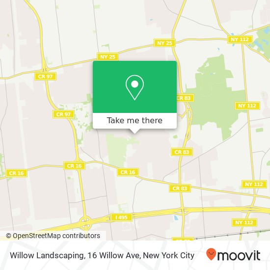 Mapa de Willow Landscaping, 16 Willow Ave