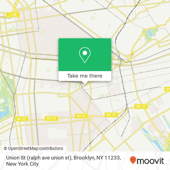 Mapa de Union St (ralph ave union st), Brooklyn, NY 11233