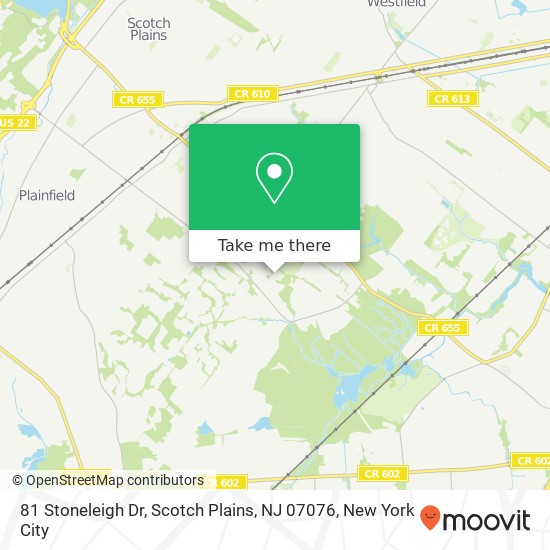 Mapa de 81 Stoneleigh Dr, Scotch Plains, NJ 07076