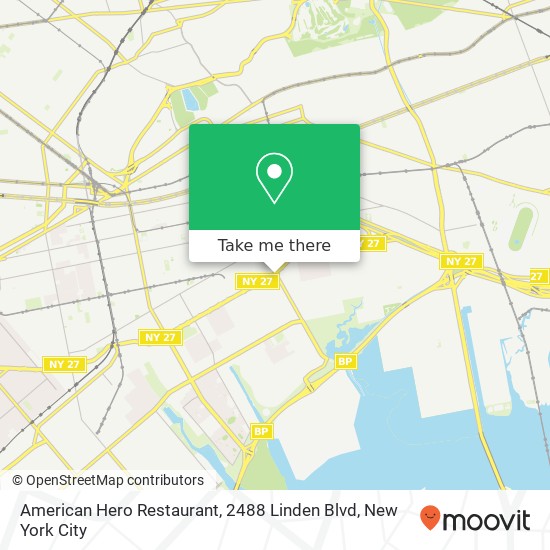 Mapa de American Hero Restaurant, 2488 Linden Blvd