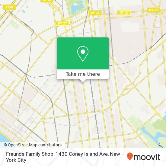 Mapa de Freunds Family Shop, 1430 Coney Island Ave