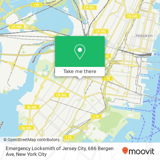 Emergency Locksmith of Jersey City, 686 Bergen Ave map