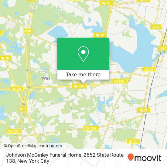 Mapa de Johnson McGinley Funeral Home, 2652 State Route 138
