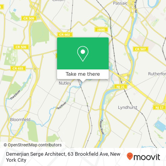 Mapa de Demerjian Serge Architect, 63 Brookfield Ave