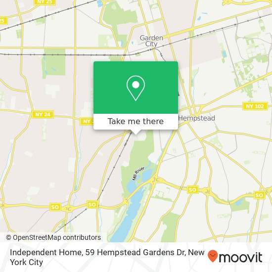 Mapa de Independent Home, 59 Hempstead Gardens Dr