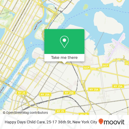 Happy Days Child Care, 25-17 36th St map