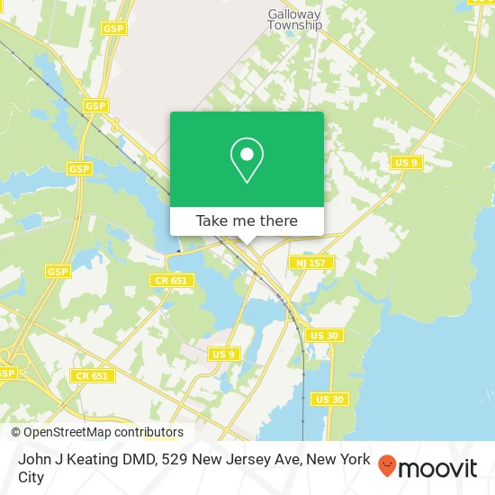 John J Keating DMD, 529 New Jersey Ave map