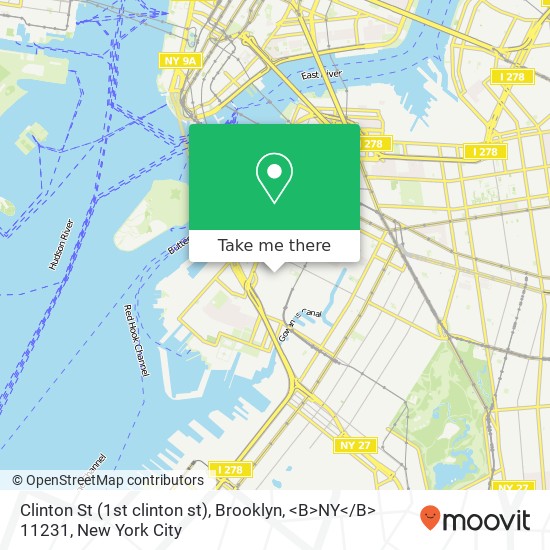 Mapa de Clinton St (1st clinton st), Brooklyn, <B>NY< / B> 11231