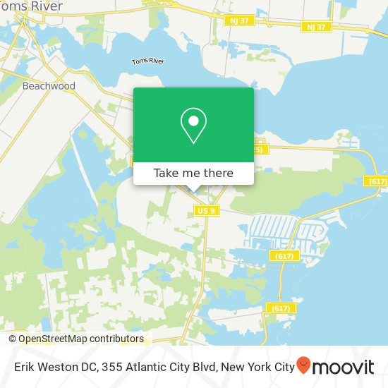 Mapa de Erik Weston DC, 355 Atlantic City Blvd