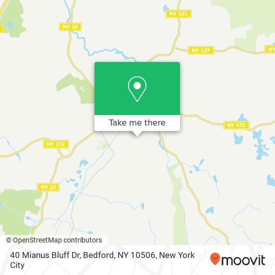 Mapa de 40 Mianus Bluff Dr, Bedford, NY 10506