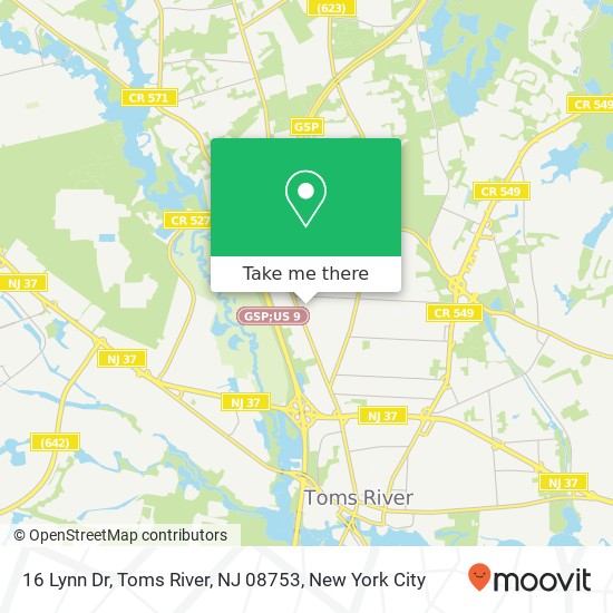 16 Lynn Dr, Toms River, NJ 08753 map