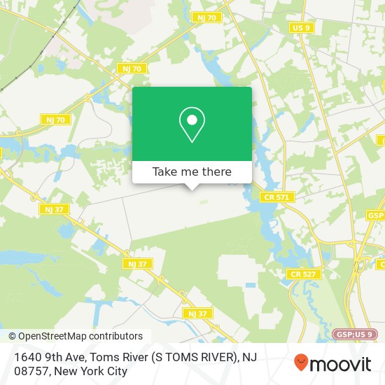 1640 9th Ave, Toms River (S TOMS RIVER), NJ 08757 map