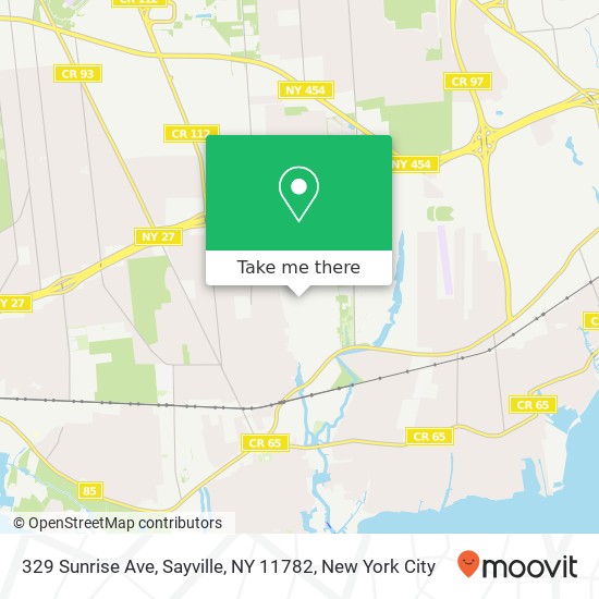 Mapa de 329 Sunrise Ave, Sayville, NY 11782
