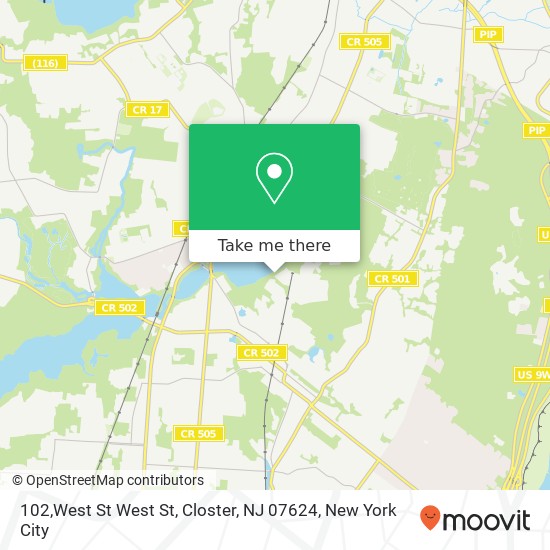 Mapa de 102,West St West St, Closter, NJ 07624
