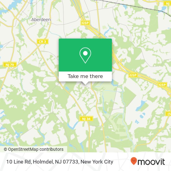 Mapa de 10 Line Rd, Holmdel, NJ 07733