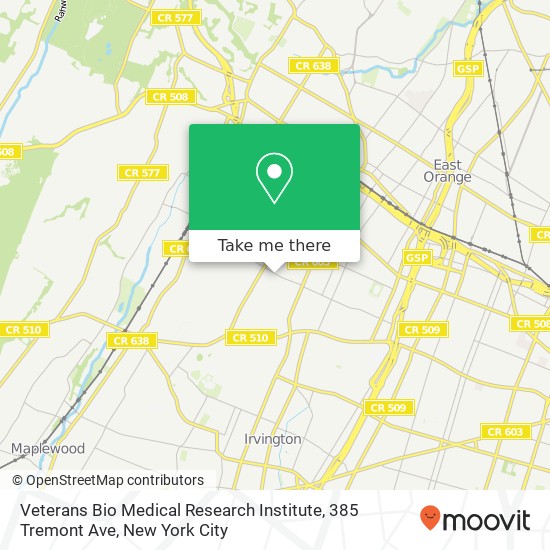 Mapa de Veterans Bio Medical Research Institute, 385 Tremont Ave