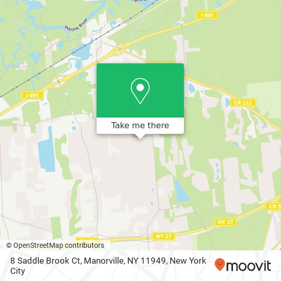 Mapa de 8 Saddle Brook Ct, Manorville, NY 11949