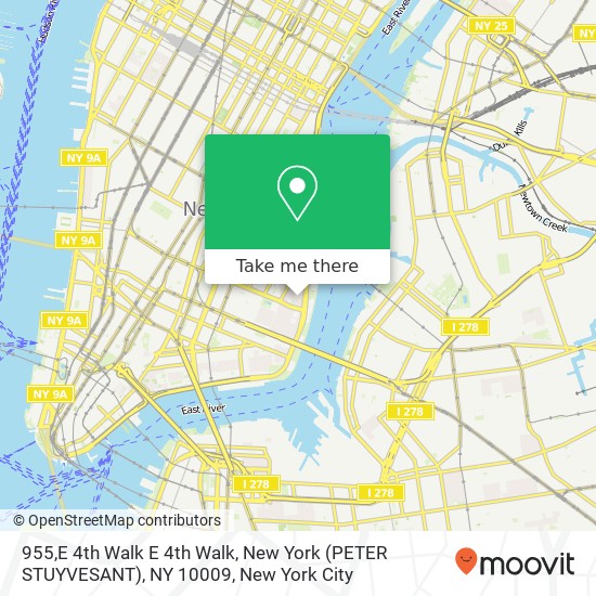 955,E 4th Walk E 4th Walk, New York (PETER STUYVESANT), NY 10009 map