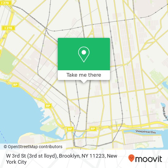 W 3rd St (3rd st lloyd), Brooklyn, NY 11223 map