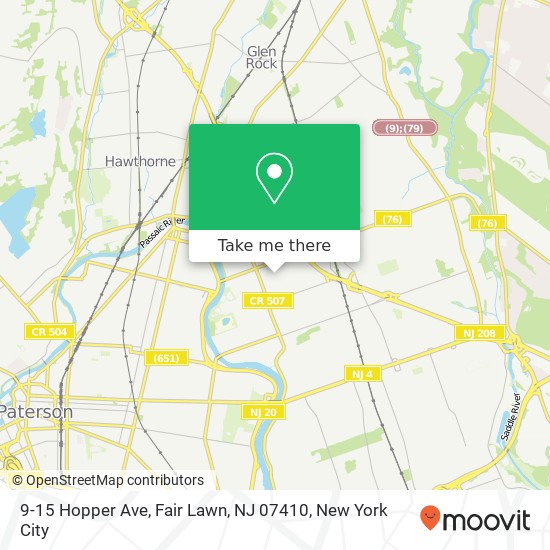 Mapa de 9-15 Hopper Ave, Fair Lawn, NJ 07410