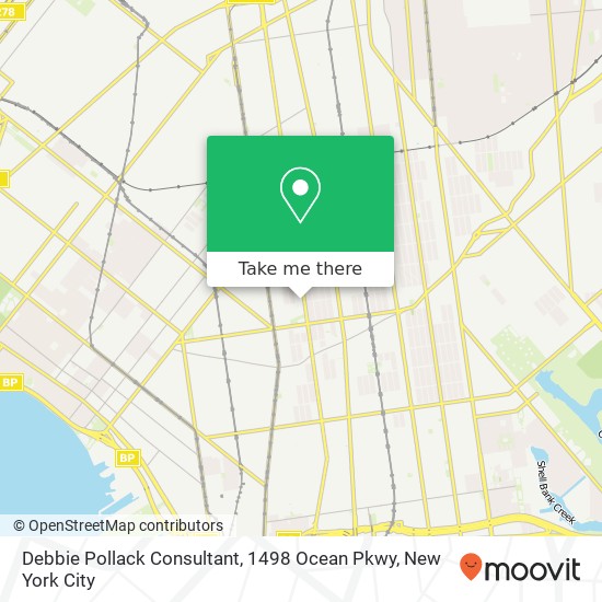 Mapa de Debbie Pollack Consultant, 1498 Ocean Pkwy