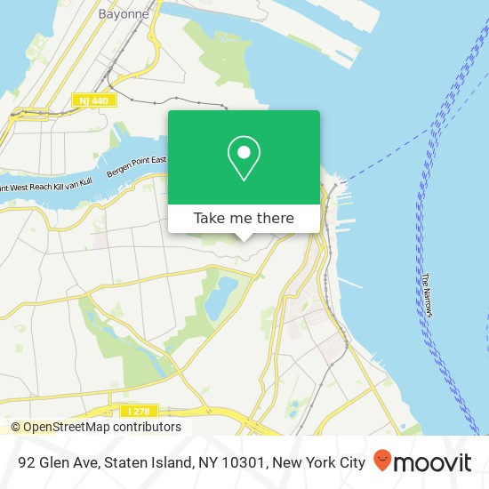 Mapa de 92 Glen Ave, Staten Island, NY 10301