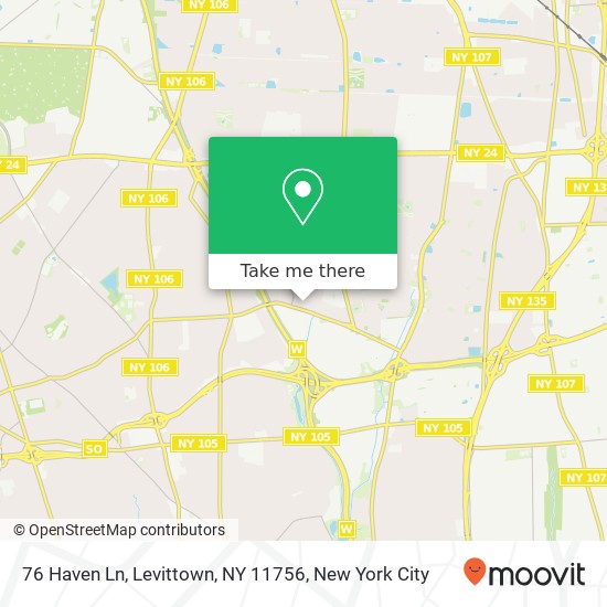 Mapa de 76 Haven Ln, Levittown, NY 11756