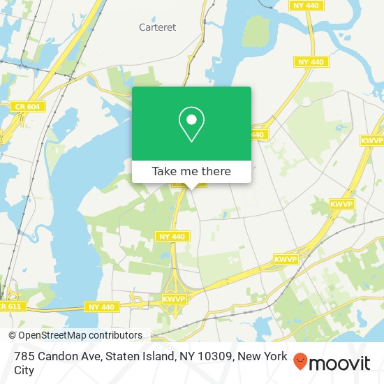 Mapa de 785 Candon Ave, Staten Island, NY 10309