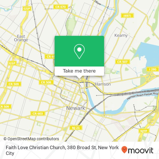 Faith Love Christian Church, 380 Broad St map