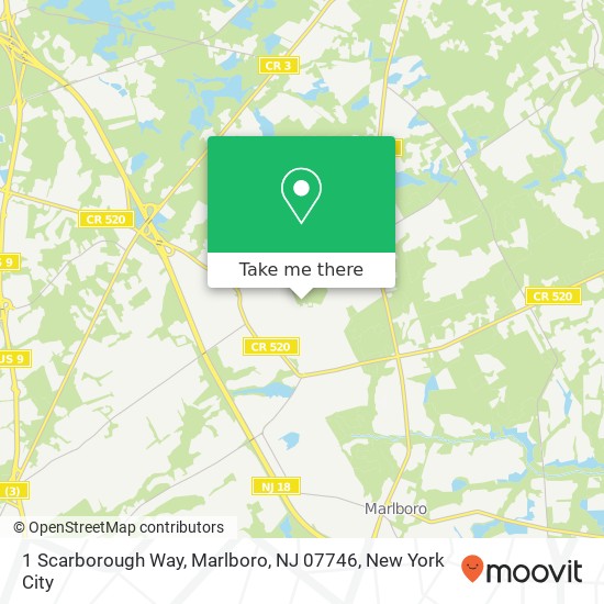 Mapa de 1 Scarborough Way, Marlboro, NJ 07746