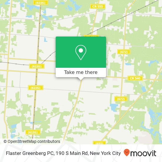 Mapa de Flaster Greenberg PC, 190 S Main Rd