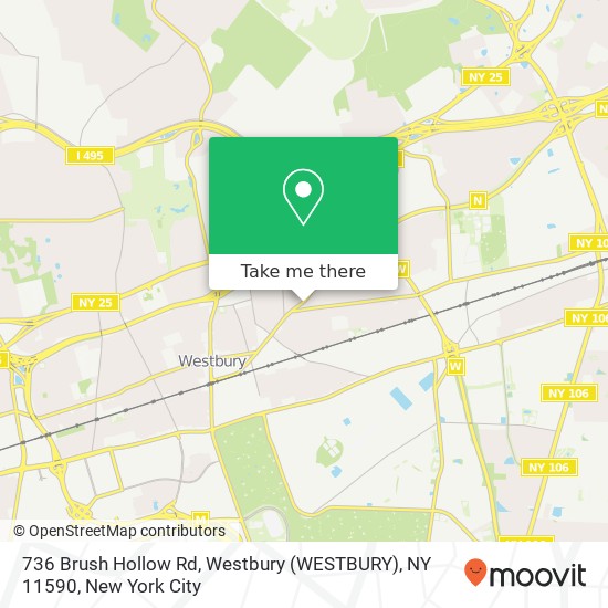 736 Brush Hollow Rd, Westbury (WESTBURY), NY 11590 map