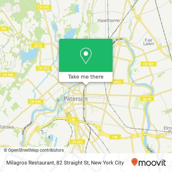 Mapa de Milagros Restaurant, 82 Straight St