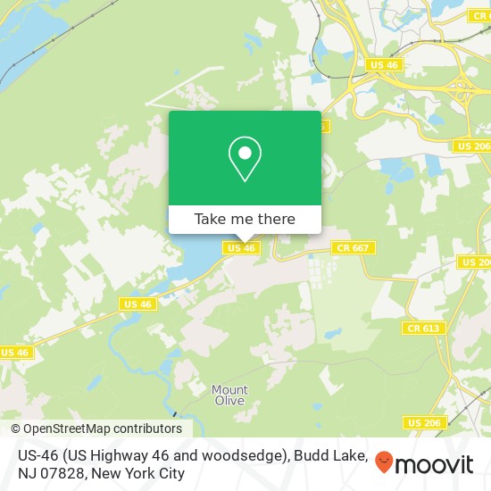 US-46 (US Highway 46 and woodsedge), Budd Lake, NJ 07828 map