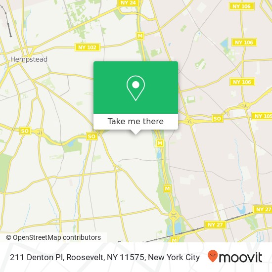 Mapa de 211 Denton Pl, Roosevelt, NY 11575