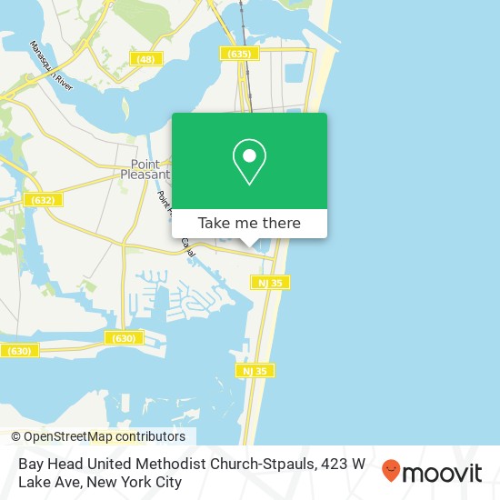 Mapa de Bay Head United Methodist Church-Stpauls, 423 W Lake Ave