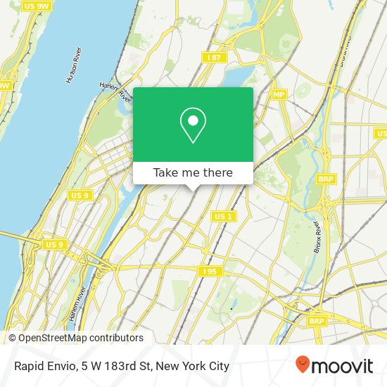 Rapid Envio, 5 W 183rd St map