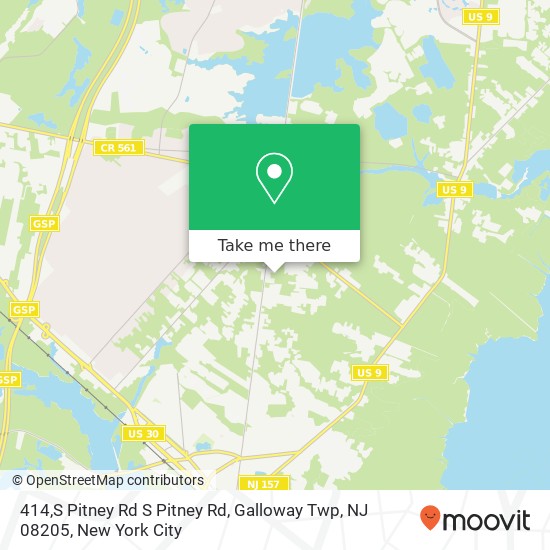 Mapa de 414,S Pitney Rd S Pitney Rd, Galloway Twp, NJ 08205