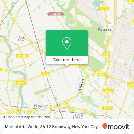 Martial Arts World, 36-12 Broadway map