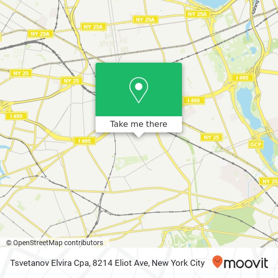 Mapa de Tsvetanov Elvira Cpa, 8214 Eliot Ave