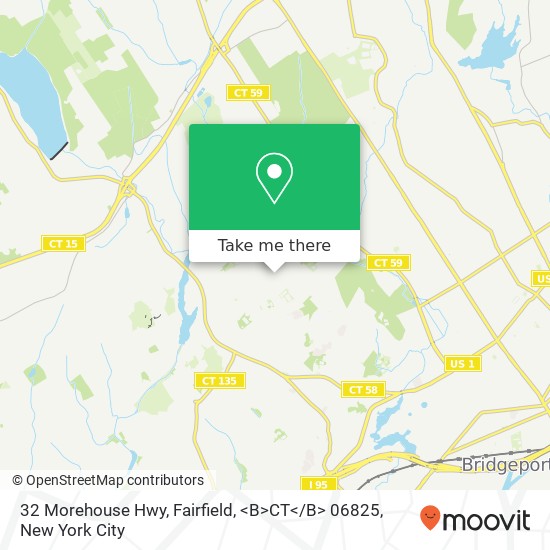 Mapa de 32 Morehouse Hwy, Fairfield, <B>CT< / B> 06825