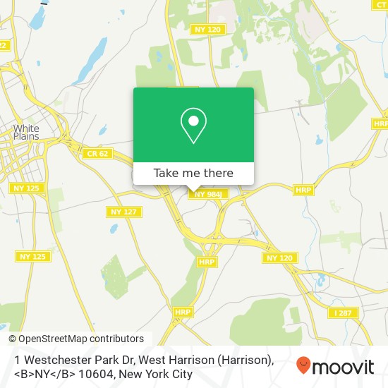1 Westchester Park Dr, West Harrison (Harrison), <B>NY< / B> 10604 map
