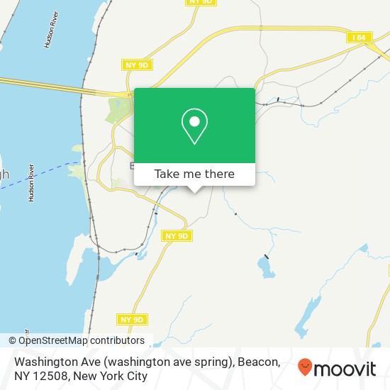 Mapa de Washington Ave (washington ave spring), Beacon, NY 12508