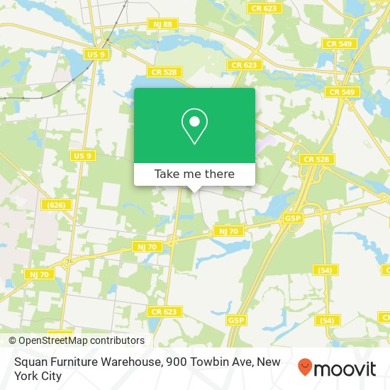 Squan Furniture Warehouse, 900 Towbin Ave map