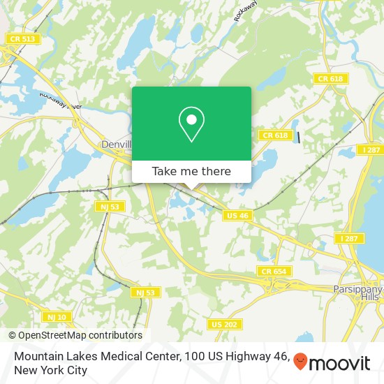 Mapa de Mountain Lakes Medical Center, 100 US Highway 46