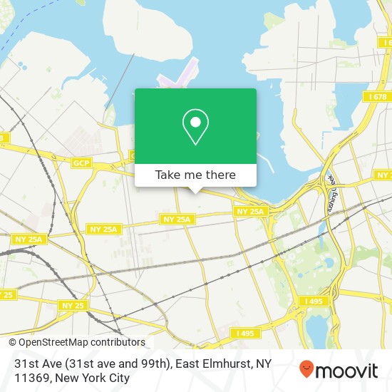 Mapa de 31st Ave (31st ave and 99th), East Elmhurst, NY 11369