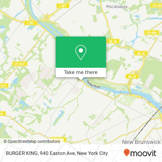 Mapa de BURGER KING, 940 Easton Ave