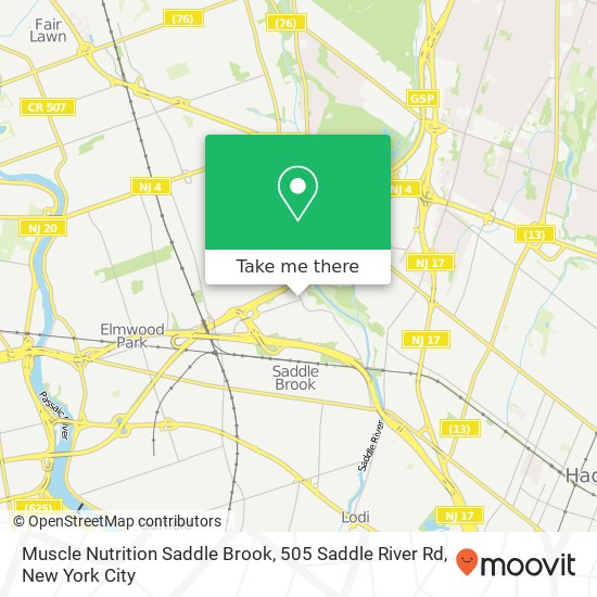 Muscle Nutrition Saddle Brook, 505 Saddle River Rd map